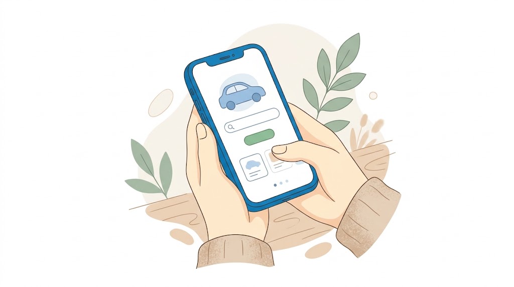 オンラインで車を探せるカーリースのイメージ