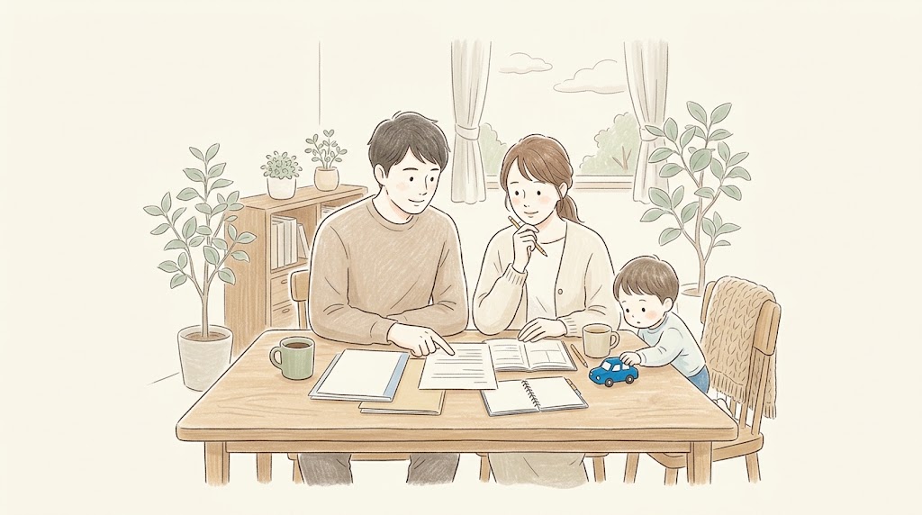 家計やライフプランに合わせた車の支払い計画を考えるイラスト
